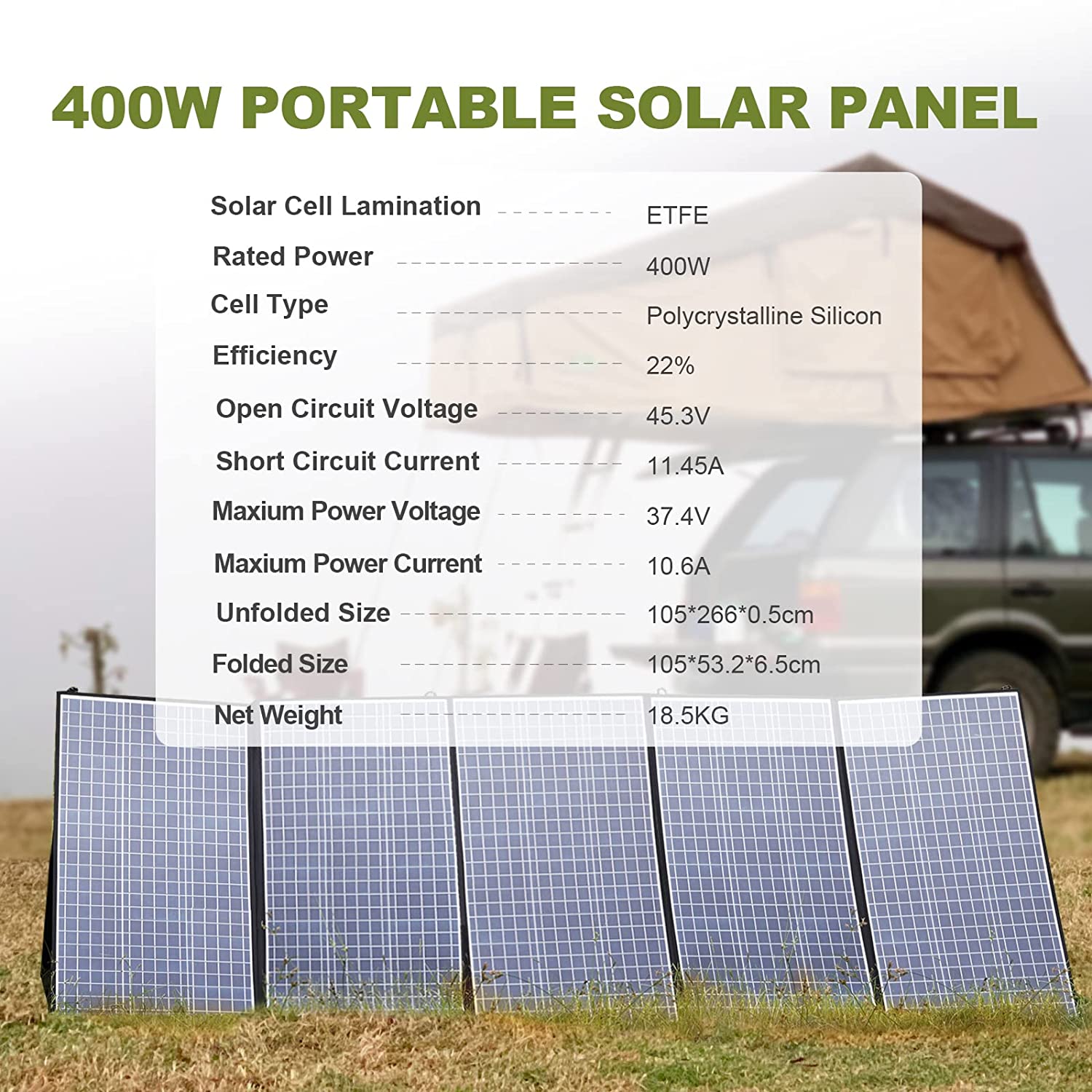 ALLPOWERS Foldable Solar Panel - Rv Solar Kit 400W recension och pris